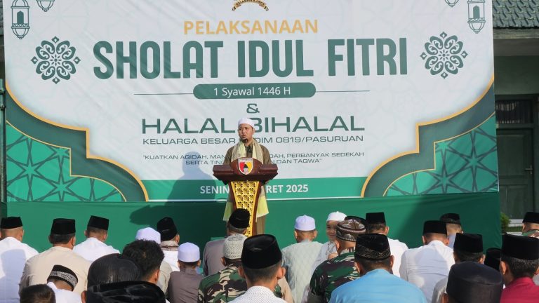 Kodim 0819/Pasuruan, Gelar Sholat Idul Fitri 1446 H Tahun 2025