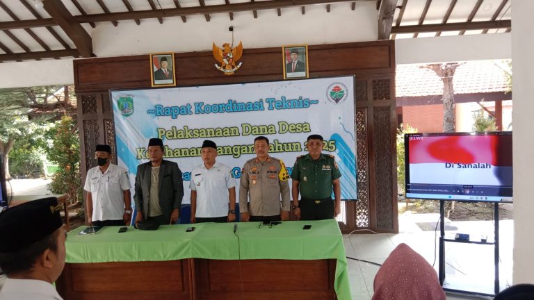 Danramil 0819/14 Gondangwetan Hadiri Rakor Teknis Pelaksanaan Dana Desa Ketahanan Pangan 2025