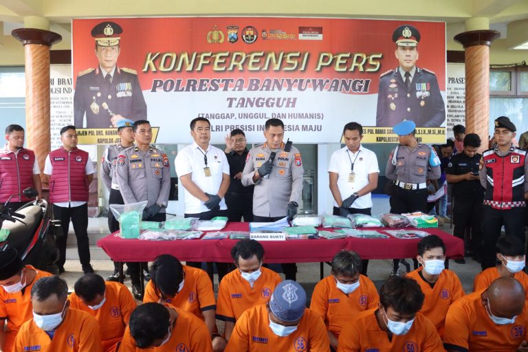 Polresta Banyuwangi Ungkap 16 Kasus Narkoba Selama Mei 2025, Hampir 2 Kilogram Sabu Disita