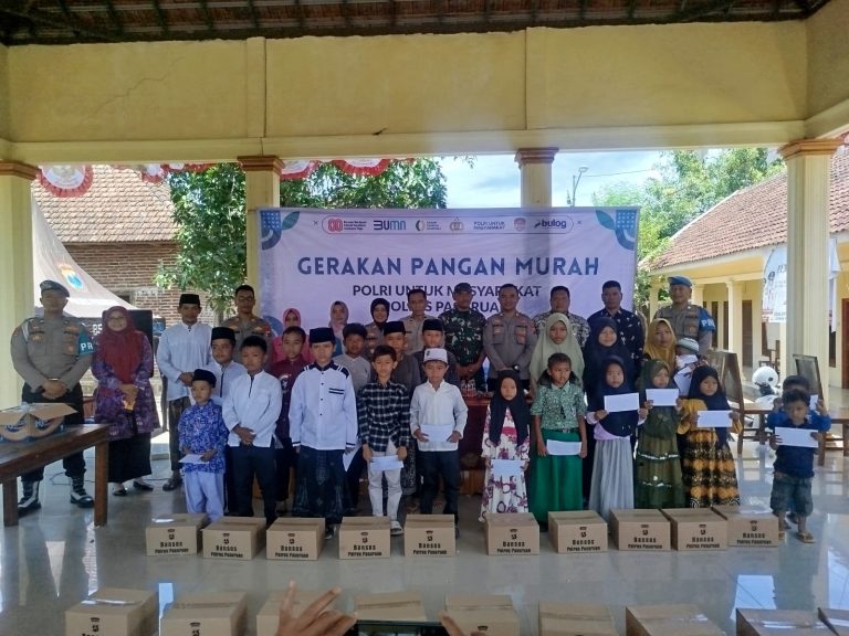 Polres Pasuruan Bersama Pemdes Orobulu Laksanakan Gerakan Pangan Murah