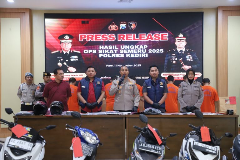 Polres Kediri Ungkap 15 Kasus Selama Operasi Sikat Semeru 2025, 14 Tersangka Berhasil Diamankan
