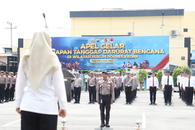 Polres Kediri dan Forkopimda Gelar Apel Kesiapan Tanggap Darurat Bencana