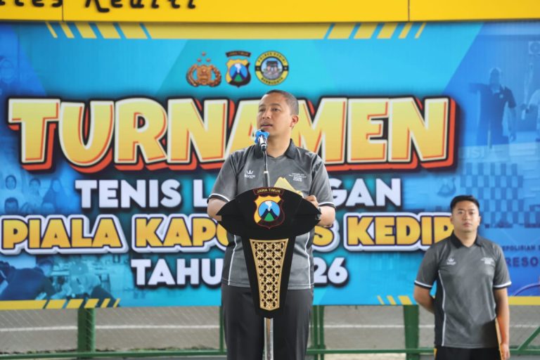 Ajang Silaturahmi dan Sportivitas, Turnamen Tenis Lapangan Piala Kapolres Kediri Resmi Dimulai